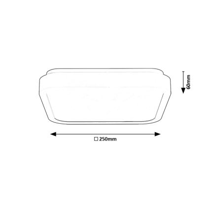 Rabalux - Plafonnier salle de bain LED/18W/230V IP44 4000K 25x25 cm noir