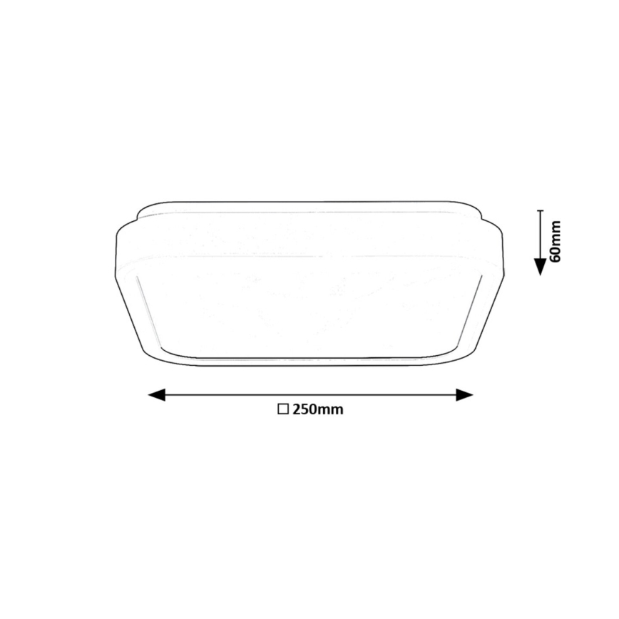 Rabalux - Plafonnier salle de bain LED/18W/230V IP44 4000K 25x25 cm noir