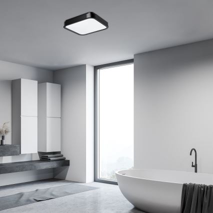 Rabalux - Plafoniera LED da bagno LED/48W/230V IP44 4000K 42x42 cm nero