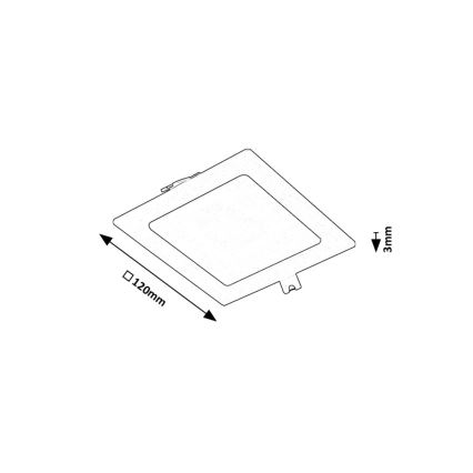Rabalux - Spot encastrable LED/6W/230V 12x12 cm noir