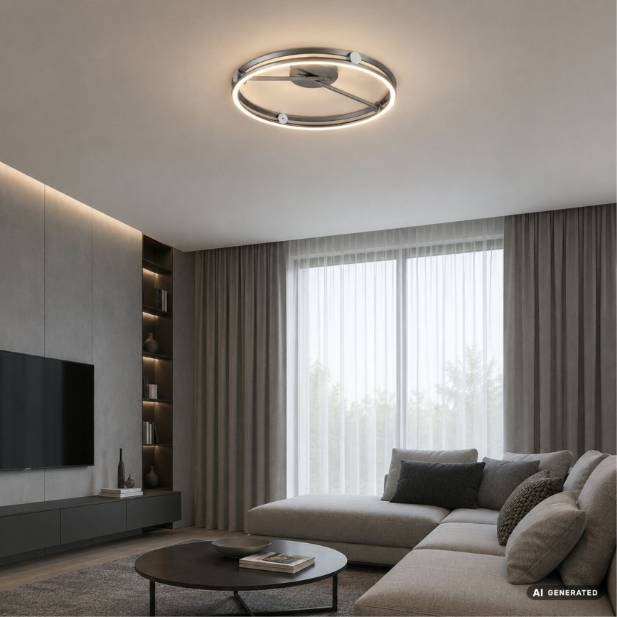 Rabalux - Plafonnier LED dimmable LED/60W/230V 3000-6500K Ø 50 cm gris + télécommande