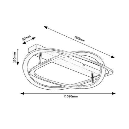 Rabalux - LED-Deckenleuchte, 72 W, 230 V, 3000 K, Ø 59 cm