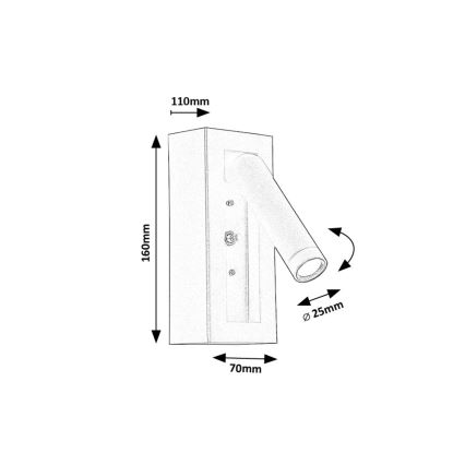 Rabalux - Luce Spot da parete a LED LED/4W/230V nero