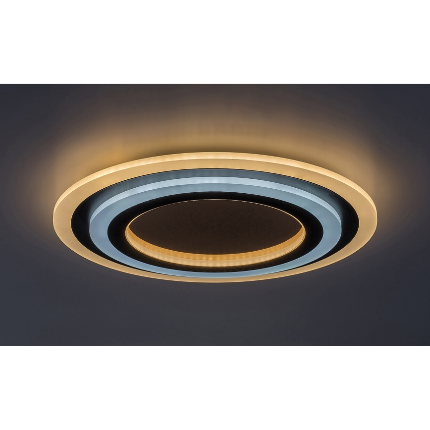 Rabalux - dimmbare LED-Deckenleuchte LED/56W/230V 3000/4000/6000K matt-chrom/schwarz + Fernbedienung Ø 45 cm