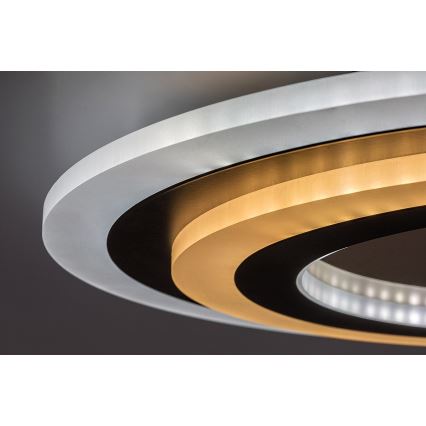 Rabalux - dimmbare LED-Deckenleuchte LED/56W/230V 3000/4000/6000K matt-chrom/schwarz + Fernbedienung Ø 45 cm