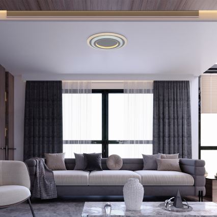Rabalux - LED-dimmbare Deckenleuchte LED/56W/230V 3000/4000/6000K mattchrom + Fernbedienung Ø 45 cm
