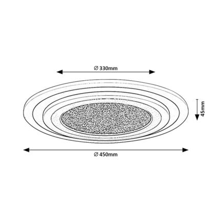 Rabalux - dimmbare LED-Deckenleuchte LED/56W/230V 3000/4000/6000K schwarz + Fernbedienung Ø 45 cm