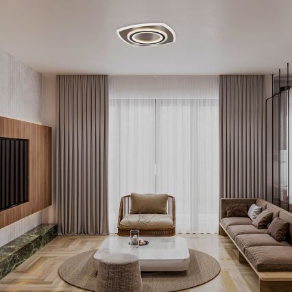 Rabalux - Dimmbare LED-Deckenleuchte LED/60W/230V 3000/4000/6000K matt Chrom/schwarz + Fernbedienung