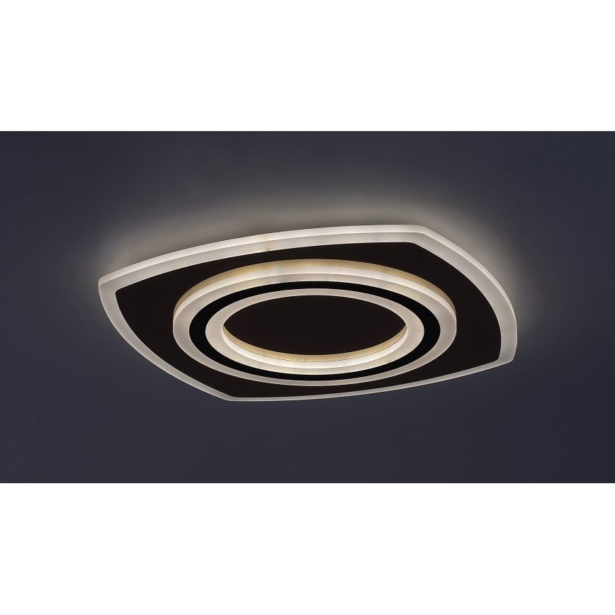 Rabalux - Dimmbare LED-Deckenleuchte LED/60W/230V 3000/4000/6000K matt Chrom/schwarz + Fernbedienung