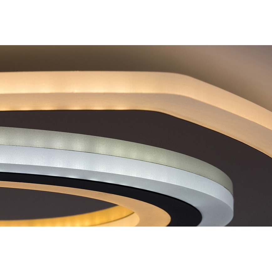Rabalux - Dimmbare LED-Deckenleuchte LED/60W/230V 3000/4000/6000K matt Chrom/schwarz + Fernbedienung