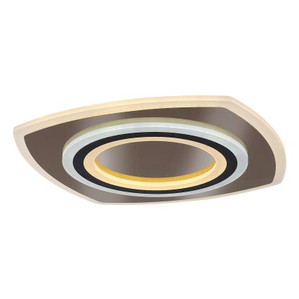 Rabalux - Dimmbare LED-Deckenleuchte, 60 W, 230 V, 3000/4000/6000 K, mattchrom/schwarz + Fernbedienung, 48x48 cm
