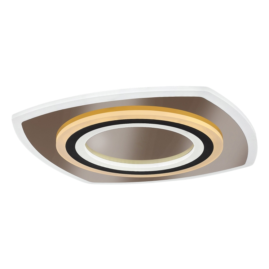 Rabalux - Dimmbare LED-Deckenleuchte, 60 W, 230 V, 3000/4000/6000 K, mattchrom/schwarz + Fernbedienung, 48x48 cm