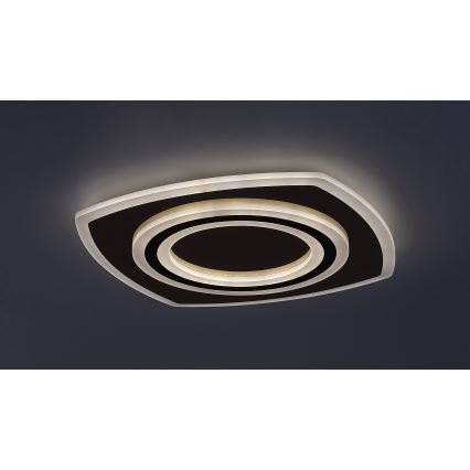 Rabalux - Plafoniera dimmerabile LED/60W/230V 3000/4000/6000K cromo opaco/nero + telecomando 48x48 cm