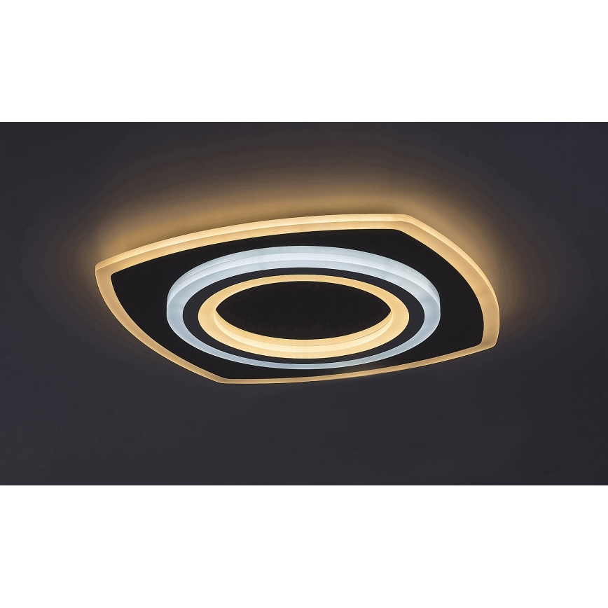 Rabalux - Plafonnier LED dimmable 60 W/230 V 3000/4000/6000 K, finition chrome mat + télécommande, 48x48 cm