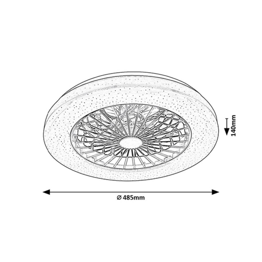 Rabalux - Plafonnier à intensité variable avec ventilateur LED/48W/230V 3000-6500K + Télécommande