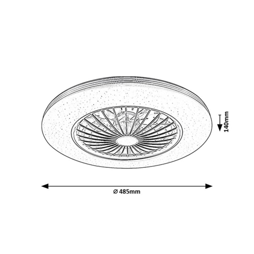 Rabalux - LED Plafoniera dimmerabile con ventilatore LED/48W/230V 3000-6500K + telecomando