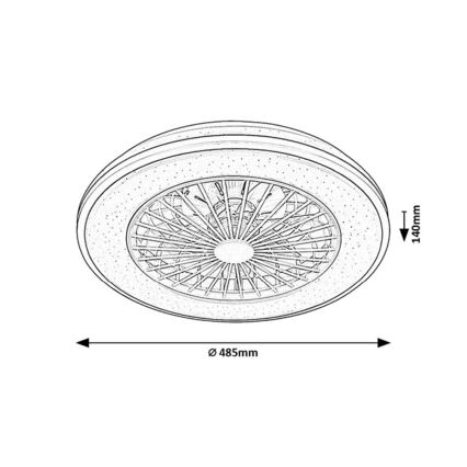 Rabalux - Plafonnier à intensité variable avec ventilateur LED/48W/230V 3000-6500K + Télécommande