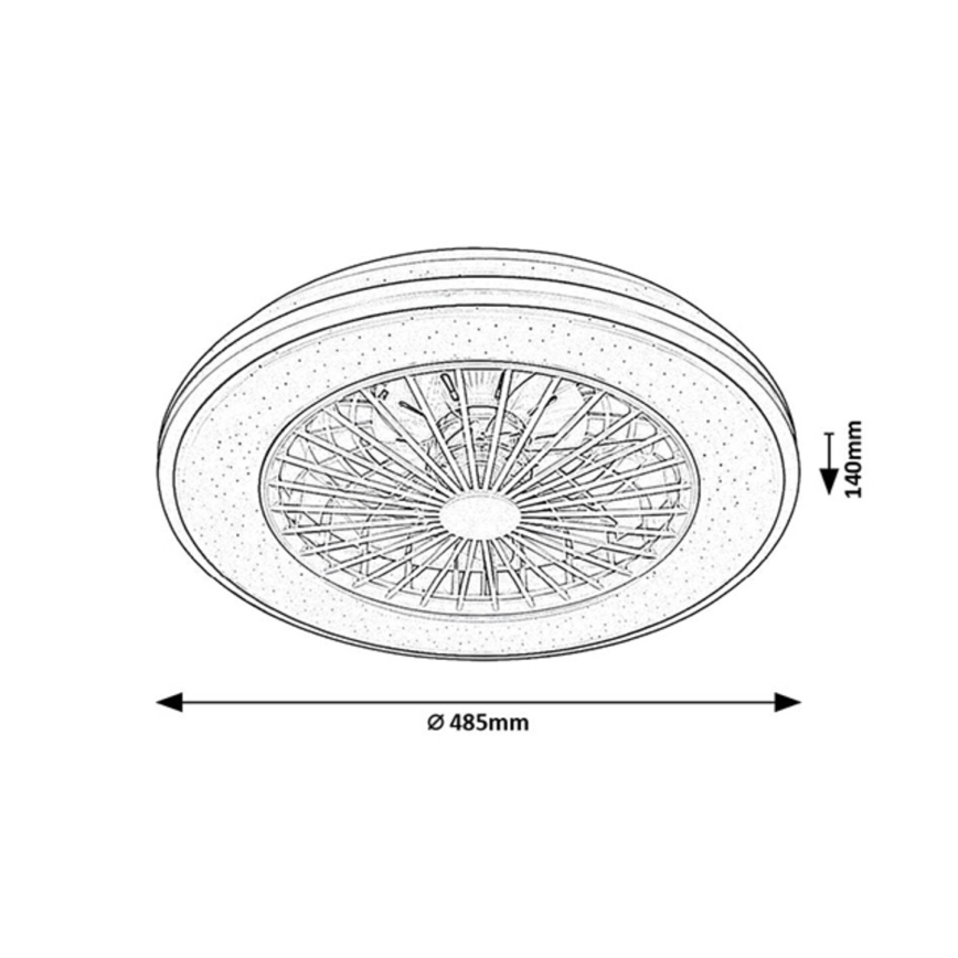 Rabalux - Plafonnier à intensité variable avec ventilateur LED/48W/230V 3000-6500K + Télécommande