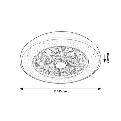 Rabalux - Plafonnier à intensité variable avec ventilateur LED/48W/230V 3000-6500K + Télécommande