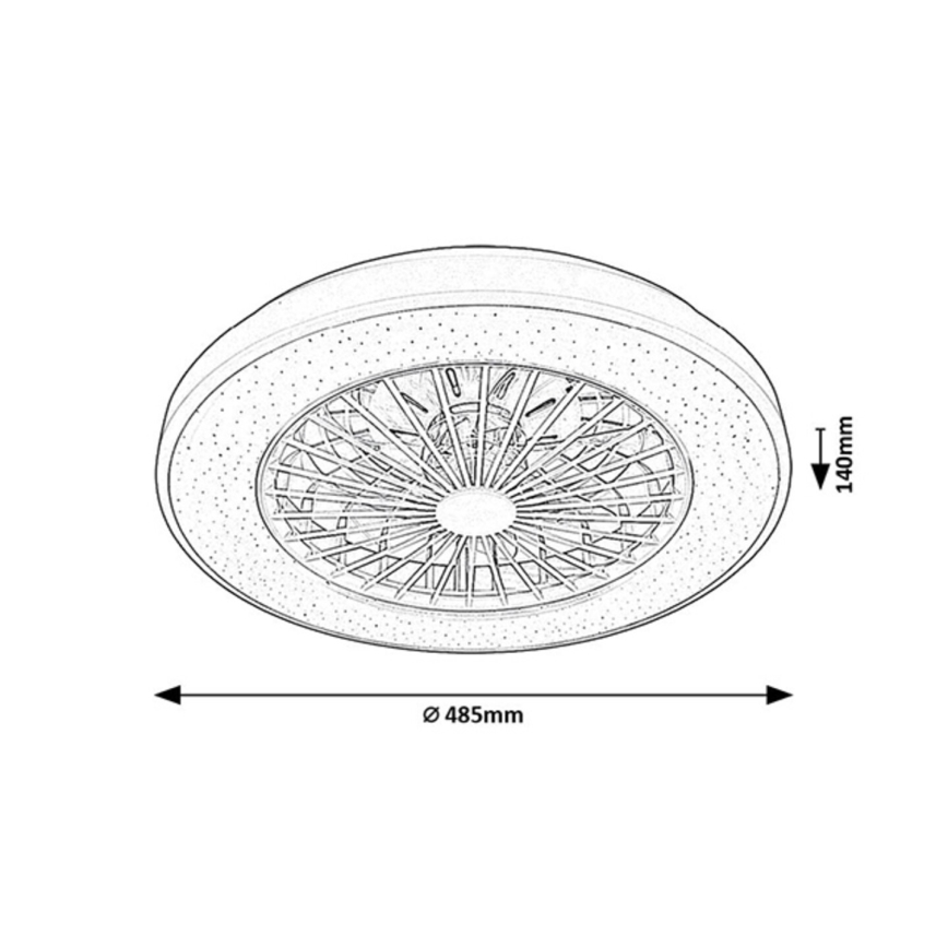 Rabalux - Plafonnier à intensité variable avec ventilateur LED/48W/230V 3000-6500K + Télécommande
