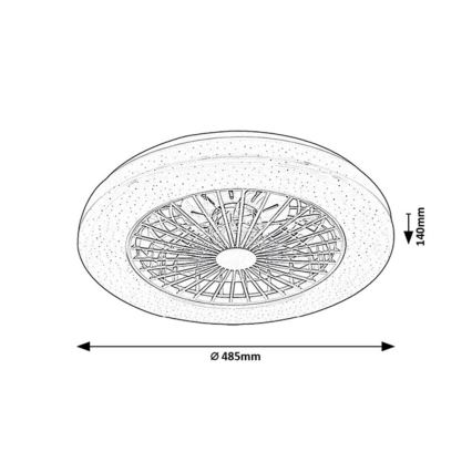Rabalux - Plafonnier RGB à intensité variable avec ventilateur LED/48W/230V 3000-6500K + Télécommande