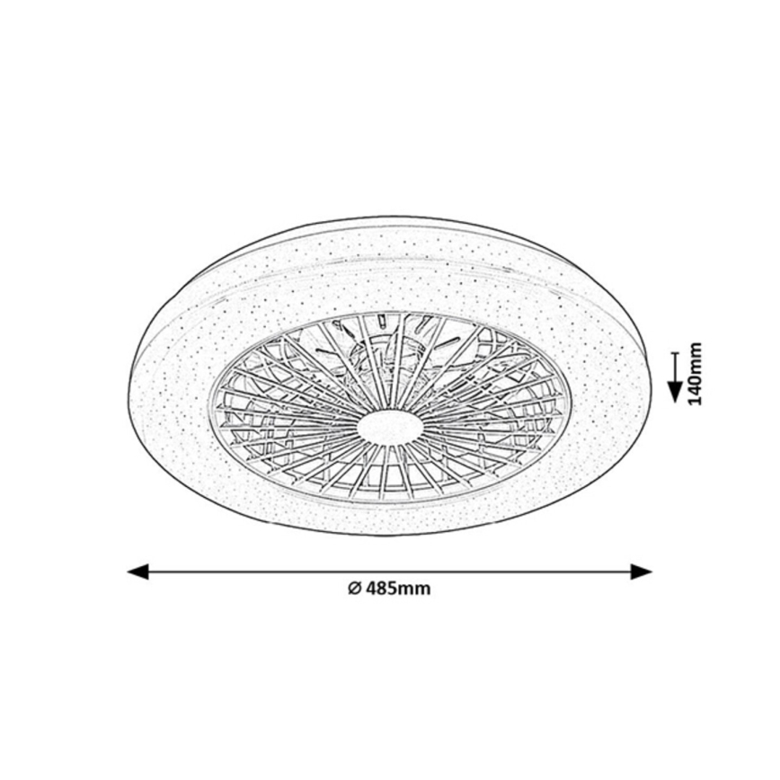 Rabalux - Plafonnier RGB à intensité variable avec ventilateur LED/48W/230V 3000-6500K + Télécommande