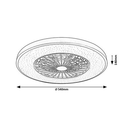 Rabalux - LED Plafoniera dimmerabile con ventilatore LED/72W/230V 3000-6500K + telecomando