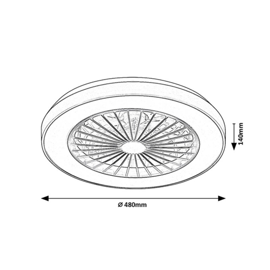 Rabalux - Plafonnier à intensité variable avec ventilateur LED/40W/230V 3000/4000/6000K Wi-Fi + Télécommande