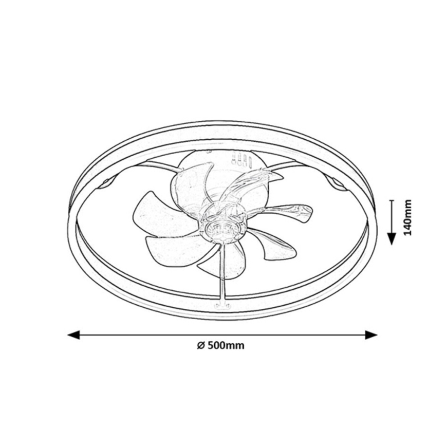 Rabalux - Plafonnier à intensité variable avec ventilateur LED/40W/230V 3000/4000/6000K Wi-Fi + Télécommande