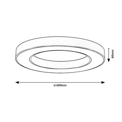 Rabalux - Plafoniera dimmerabile a LED 45W/230V 3000-6500K Ø 60 cm nera + telecomando