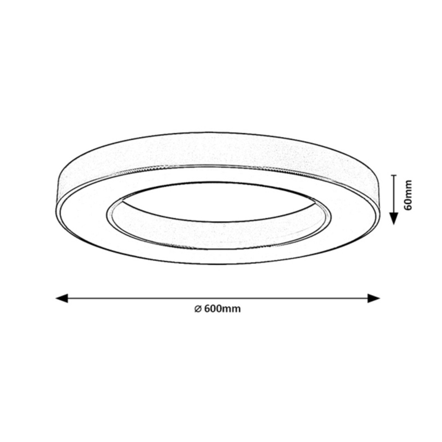 Rabalux - Plafonnier LED dimmable LED/45W/230V 3000-6500K Ø 60 cm noir + télécommande