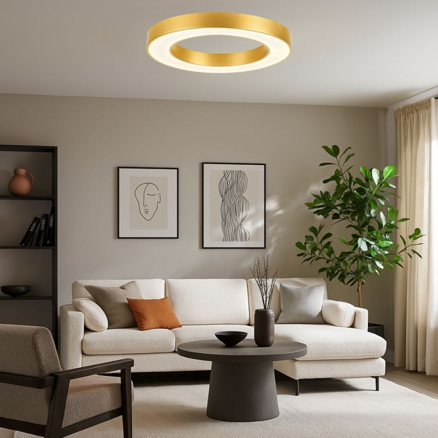 Rabalux – Dimmbare LED-Deckenleuchte, LED/45W/230V, 3000–6500 K, Ø 60 cm, goldfarben, inkl. Fernbedienung