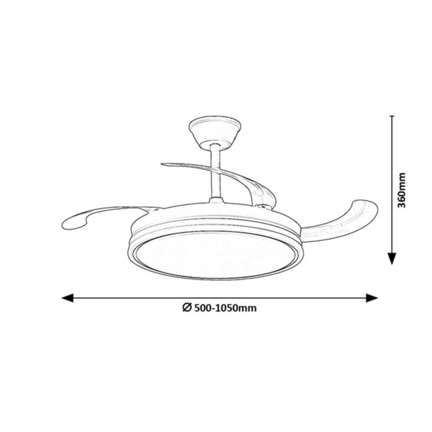 Rabalux - Plafoniera LED dimmerabile con ventilatore LED/60W/230V 3000-6500K + telecomando