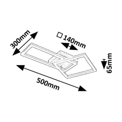 Rabalux - Plafoniera a LED 24W/230V 3000K 30x50 cm