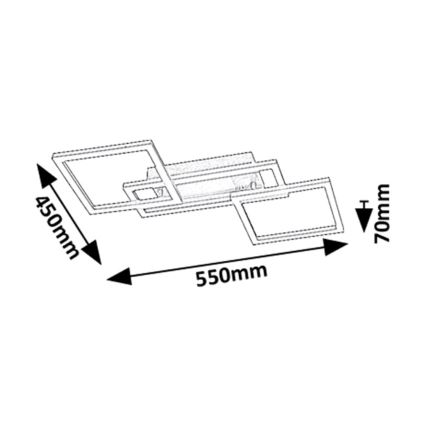 Rabalux - LED dimmbares Deckenleuchte LED/40W/230V 3000-6500K 45x55 cm + Fernbedienung