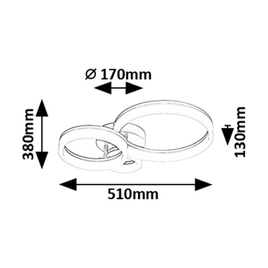 Rabalux - Plafoniera LED/24W/230V 3000/4000/6500K 38x51 cm cromo satinato