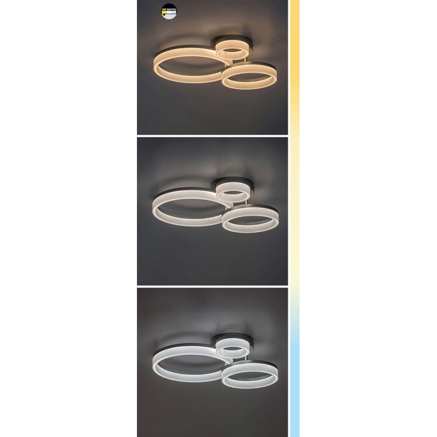 Rabalux - Plafonnier LED/24W/230V 3000/4000/6500K 38x51 cm chrome mat