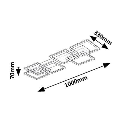 Rabalux - Plafoniera LED dimmerabile LED/40W/230V 3000-6500K 33x100 cm + telecomando