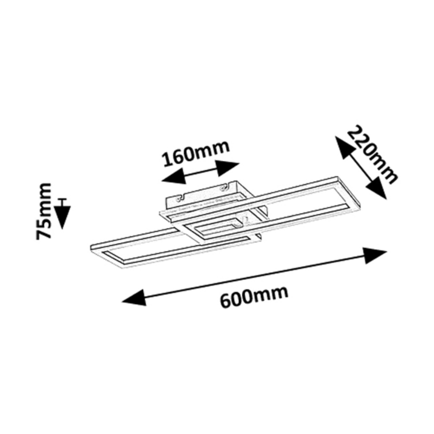 Rabalux - Plafonnier LED dimmable, 30 W, 230 V, température de couleur réglable 3000–6500 K (blanc chaud à blanc froid), télécommande, longueur 60 cm