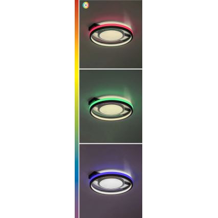 Rabalux - RGB-dimmbare LED-Deckenleuchte, 40 W, 230 V, 3000-6500 K, mit Fernbedienung, Ø 43 cm