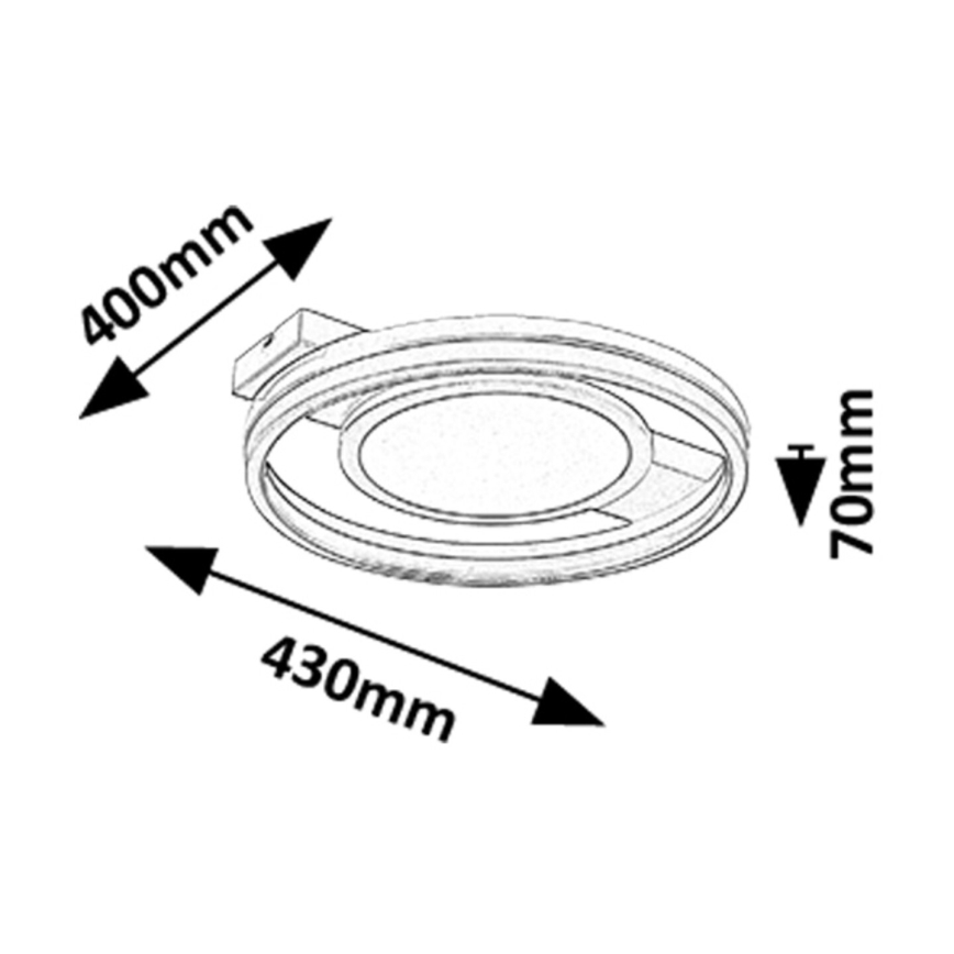 Rabalux - RGB-dimmbare LED-Deckenleuchte, 40 W, 230 V, 3000-6500 K, mit Fernbedienung, Ø 43 cm