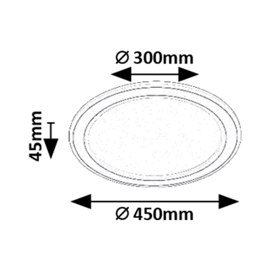 Rabalux - dimmbare RGB-LED-Deckenleuchte LED/22W/230V 3000-6500K Ø 45 cm + Fernbedienung