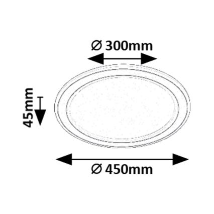 Rabalux - Plafoniera LED RGB dimmerabile LED/22W/230V 3000-6500K Ø 45 cm + telecomando