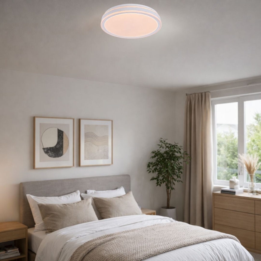 Rabalux - Plafonnier LED dimmable LED/23W/230V 3000-6500K Ø 38,5 cm blanc + télécommande