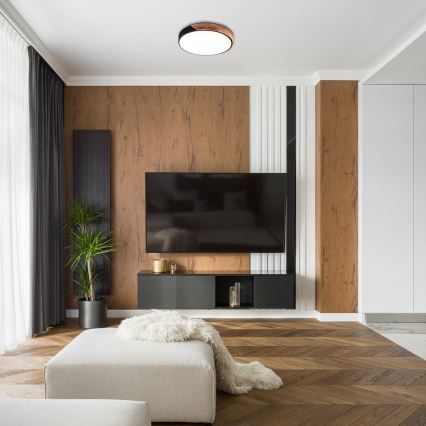 Rabalux - LED-Deckenleuchte LED/24W/230V 4000K schwarz/Eiche Ø 41 cm
