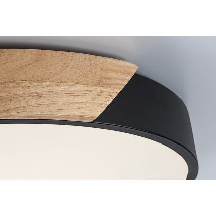 Rabalux - LED-Deckenleuchte LED/24W/230V 4000K schwarz/Eiche Ø 41 cm