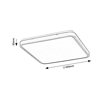 Rabalux - Plafoniera LED dimmerabile da bagno LED/36W/230V 3000-6000K IP44 42x42 cm bianco + telecomando