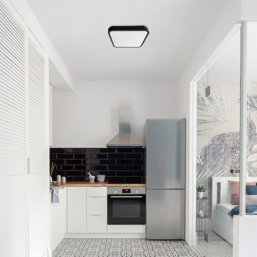 Rabalux - Plafoniera LED da bagno LED/24W/230V 3000/4000/6000K IP44 29x29 cm nero
