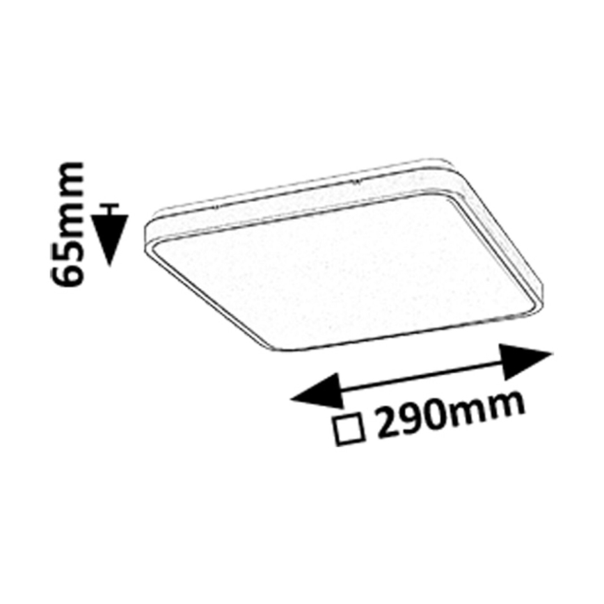 Rabalux - Plafoniera LED da bagno LED/24W/230V 3000/4000/6000K IP44 29x29 cm nero