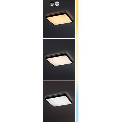 Rabalux - Plafonnier salle de bain LED/36W/230V 3000/4000/6000K IP44 42x42 cm noir